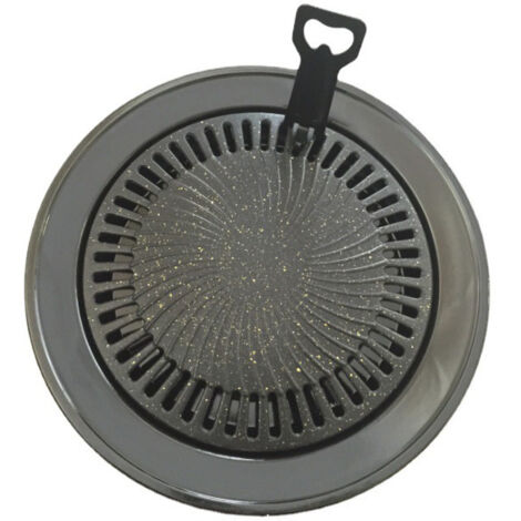 Parrilla redonda portátil para barbacoa, ideal para acampar al aire libre o para usar en casa sin que se pegue, 30 x 4 x 30 cm.