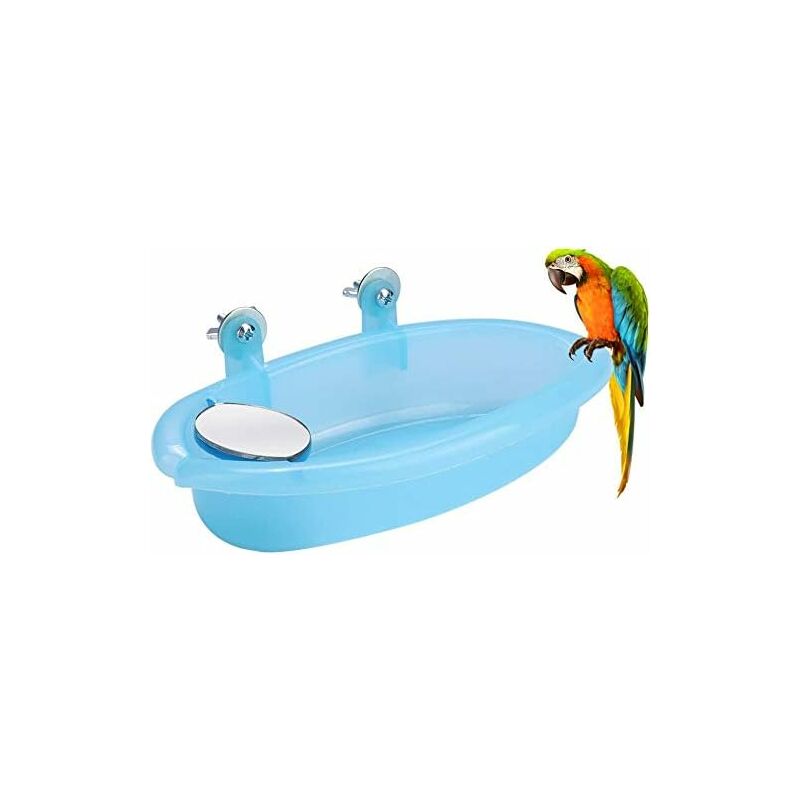 

Abcrital - Parrot Bath 2pcs Parrot Bath con espejo para mascotas Accesorios de jaula Lavabo colgante Birdbath Accesorios de ducha de aves Bird Bird