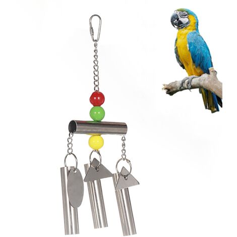 main image of "Parrot stand bells squirrel bells medium and large parrot toys bells stainless steel parrot cage toys"