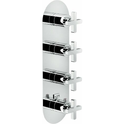 Parte esterna per miscelatore termostatico ad incasso a 4 vie per doccia Nobili serie Lira LR116104CR  Cromato - Ottone