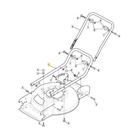 PARTE INFERIORE MANICO MCS 47 GIALLO STIGA ORIGINALE STIGA - 381007556/0
