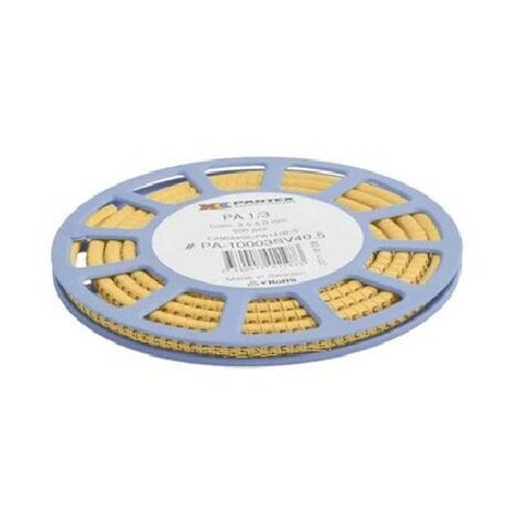 Partex PA-10003SV40.M - 500 segnacavi PA 1/3 - lettera "M" - diam 2,5-5 mm - Giallo