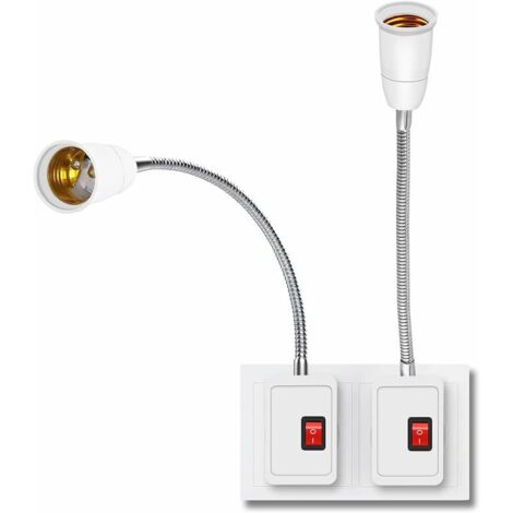 Parti del portalampada a LED E27, portalampada convertitore con interruttore, attacco E27 con interruttore, lampada con spina a muro, lampada da lettura, attacco E27, per camera da letto e ufficio