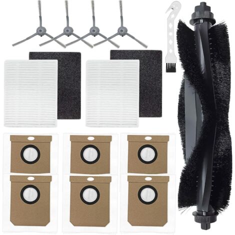 Parti di ricambio applicabili per aspirapolvere robot Eufy Clean L60, L60 SES, L50, L50 SES, spazzola principale + 6 sacchetti per la polvere + 4 spazzole laterali + 2 filtri + spazzola