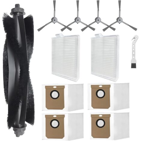 Parti di ricambio applicabili per Eufy Clean L60, L60 Ses, L50, L50 Ses Accessori, 1 spazzola a rullo, 4 sacchetti per la polvere, 2 filtri, 4 spazzole laterali, 1 spazzola di pulizia