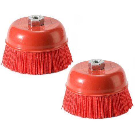 Parti Spazzola per smerigliatrice in nylon 100 mm/125 mm, Spazzola per smerigliatrice M14, Spazzola per smerigliatrice in plastica, Spazzola per trapano in metallo per pulizia e lucidatura