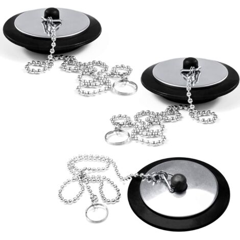 Parti Tappo per vasca da bagno universale, Tappo per lavabo con tappo a catena a sfera, Tappo per lavello da cucina, per lavello, bagno e cucina