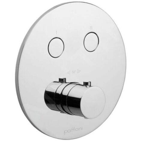 Partie extérieure thermostatique pour douche encastrable 2 fonctions Paffoni Compact Box CPT018CR  Chromé