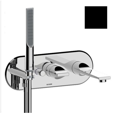 Partie externe mitigeur monocommande mural bain douche noir mat Apice - Bossini Z00555073