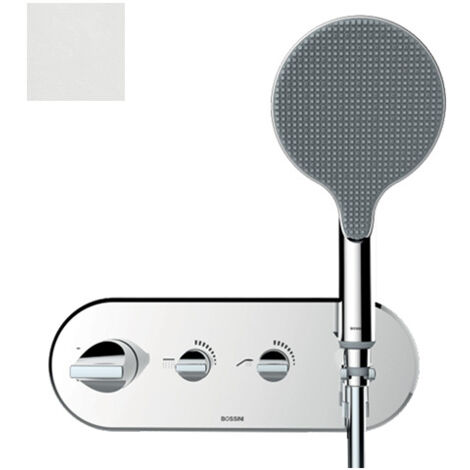 Partie externe mitigeur thermostatique mural bain douche blanc mat Apice - Bossini Z00521045