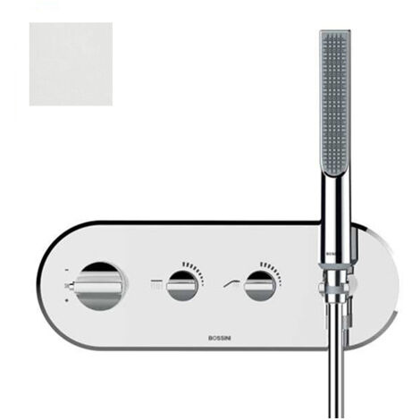 Partie externe mitigeur thermostatique mural bain douche blanc mat Apice - Bossini Z00523045