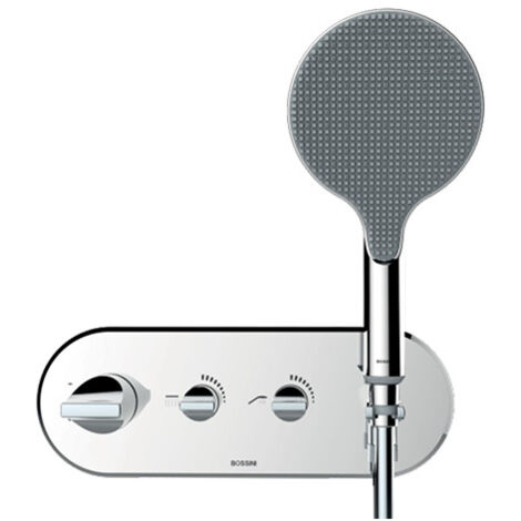 Partie externe mitigeur thermostatique mural bain douche chromé Apice - Bossini Z00521030