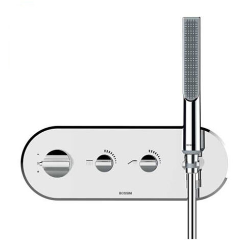 Partie externe mitigeur thermostatique mural bain douche chromé Apice - Bossini Z00523030