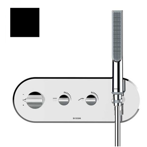 Partie externe mitigeur thermostatique mural bain douche noir mat Apice - Bossini Z00523073