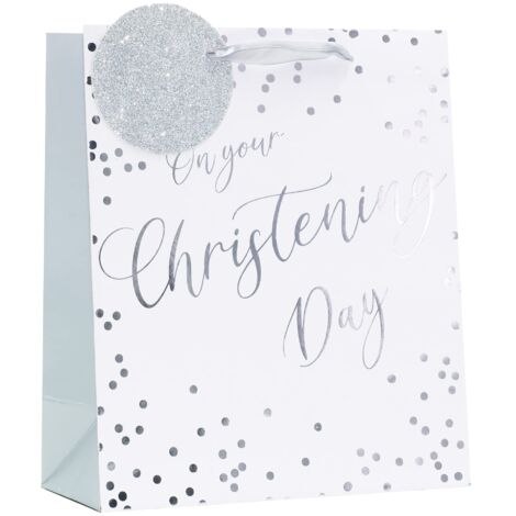 Partisan Christening Day Gift Bag, Medium - Perfect for any occasion - Wedding - Baby - Birthday - Christening - Anniversary