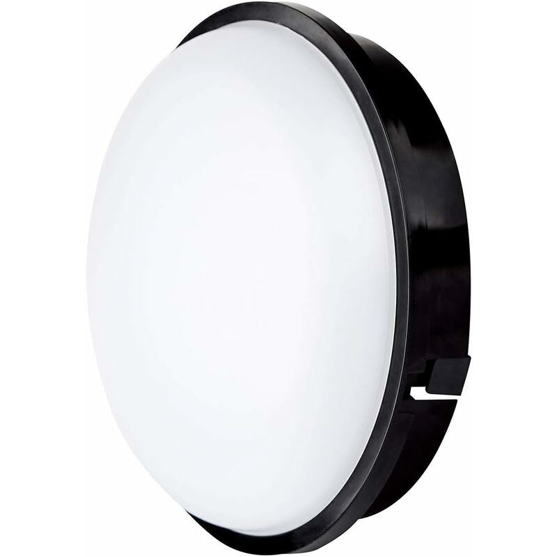 

Lámpara de partición LED Redonda para techo Aplique de pared, 20W 4000K 1600LM IP65, Para interior y exterior - Negro