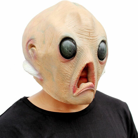 Party Alien Mask et Dress Up Halloween Costume Fête Latex Full Head Head Hearror masque d'horreur, Ensoleillé