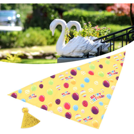 Party-Gänsekostüm mit Paillettenhut und gelbem Schal für Gartengänse (5,8/43 cm) – 3-teiliges Set aus hochwertigem Stoff