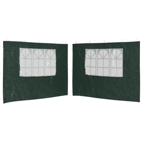 Party Tent Sidewall 2 pcs with Window PE Green
