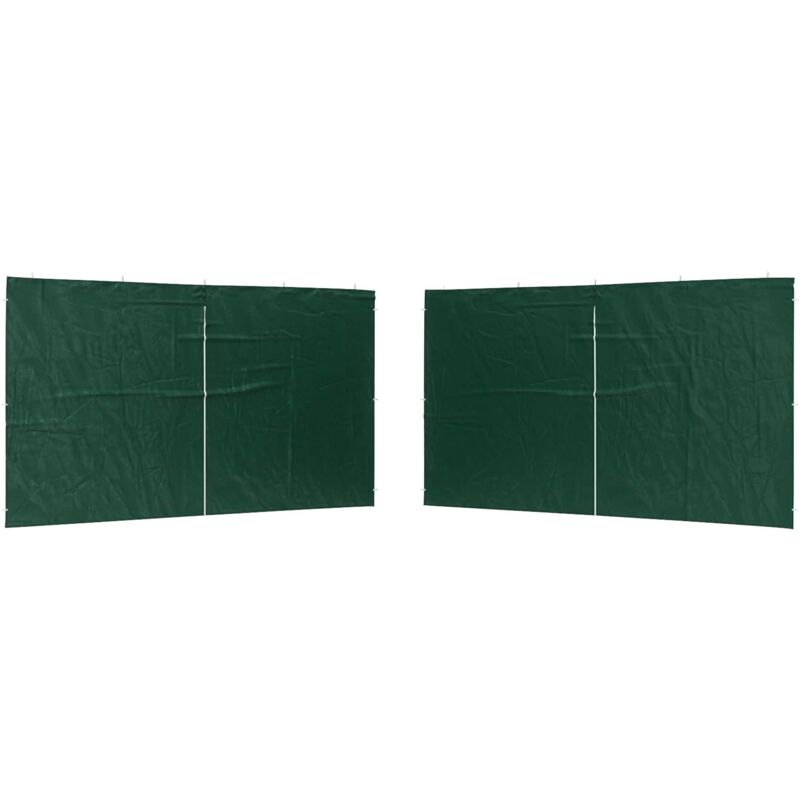 Party Tent Sidewall 2 Pcs Green 400 X 195 Cm Pe And Steel Vidaxl
