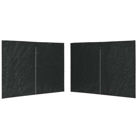 Party Tent Sidewall 2 pcs with Zipper PE Anthracite