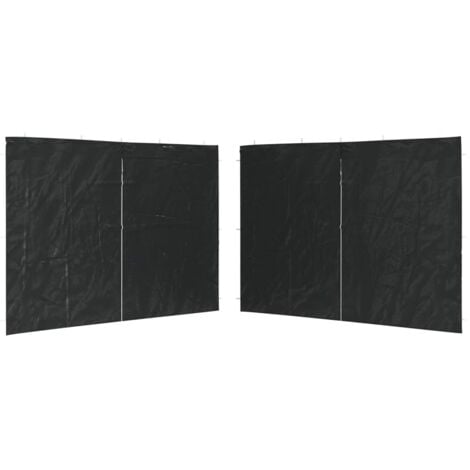 Party Tent Sidewall 2 pcs with Zipper PE Anthracite vidaXL
