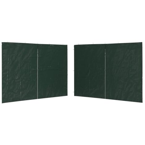 Party Tent Sidewall 2 pcs with Zipper PE Green vidaXL