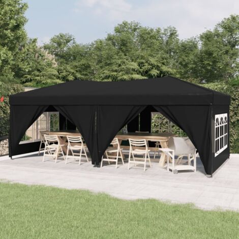 Partyzelt Faltbar Familienzelt Faltzelt für Camping/Markt/Festival Pavillon Faltbar mit Seitenwänden Schwarz 3x6 m XDGN950227 MaisonChic