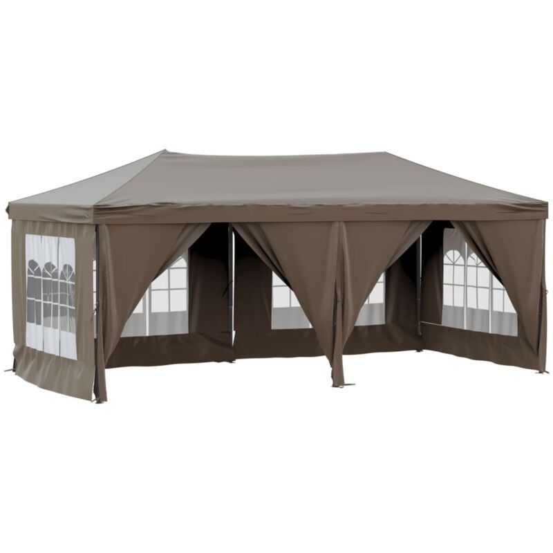 Partyzelt Faltbar Mit Seitenwänden Taupe 3x6 M - Vidaxl