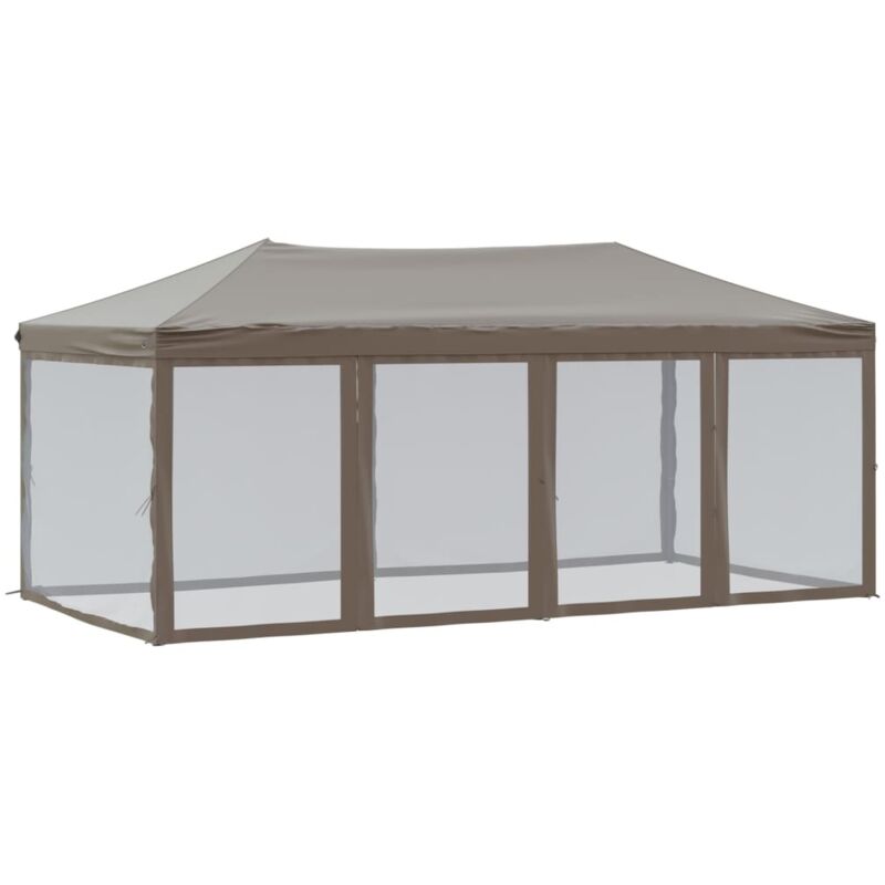 Partyzelt Faltbar Mit Seitenwänden Taupe 3x6 M Vidaxl