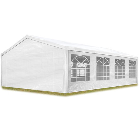 INTENT24 Partyzelt Pavillon 5x8 m in weiß PE Plane 350 N Wasserdicht UV Schutz Festzelt Gartenzelt