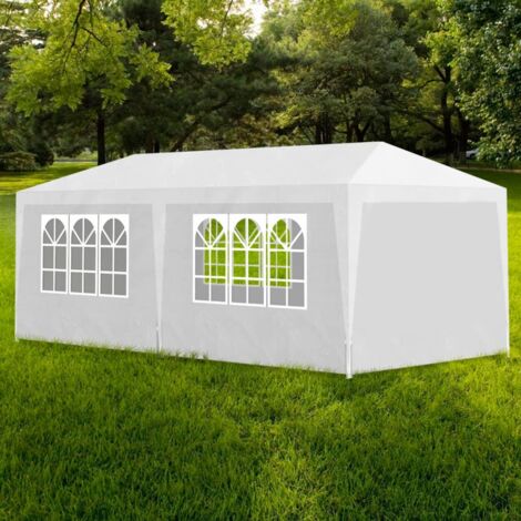 Partyzelt，Familienzelt，Zelt für Camping/Markt/Festiva 3x6 m Weiß XDGN190202