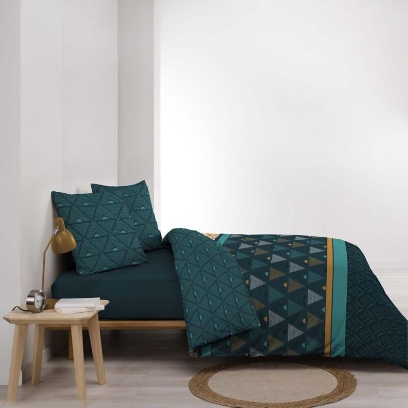 Parure Triade - Microfibre Imprimée, Douce et Certifiée Oeko-Tex - 240x220cm.