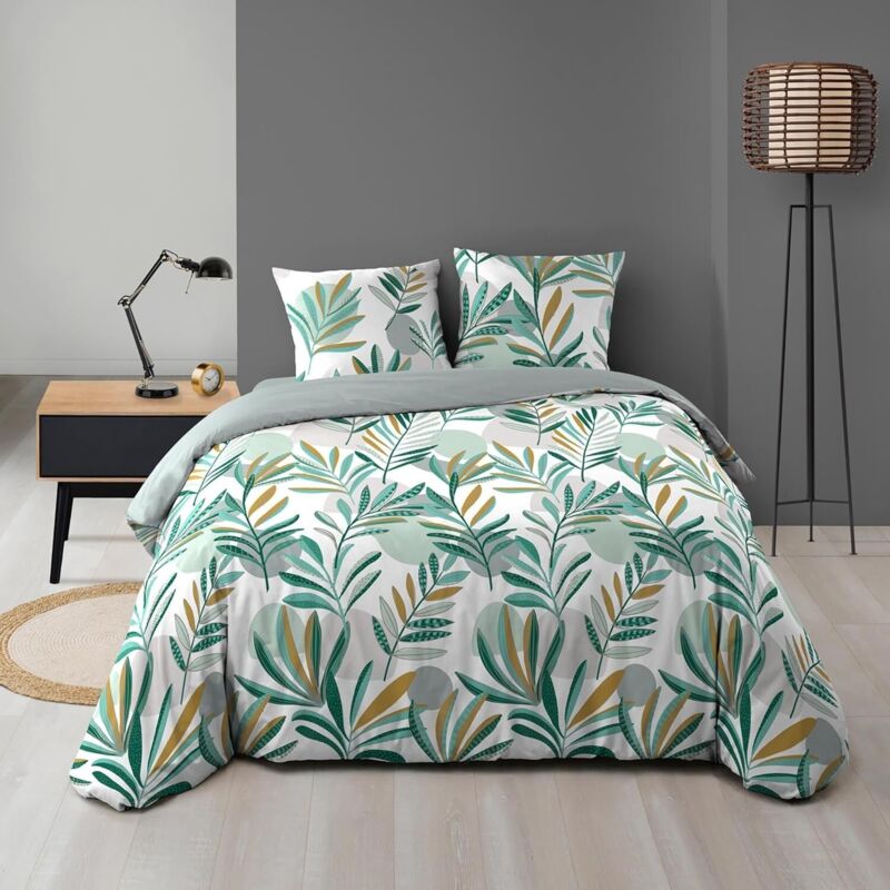 Parure Louna - Microfibre Imprimée, Douce et Certifiée Oeko-Tex - 240x220cm.