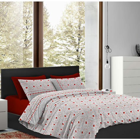 Parure Copripiumino Matrimoniale Sacco e Federe Due Piazze Con Stampe Moderne In Morbido Cotone Stampato Letto Due Piazze Disegni Moderni In Più Colori  Dis18 Rosso
