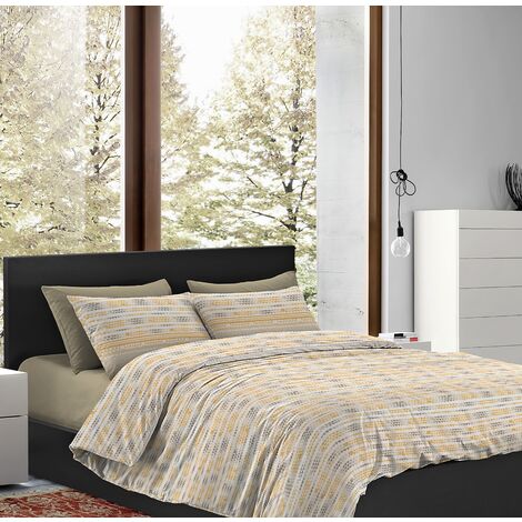 Parure Copripiumino Matrimoniale Sacco e Federe Due Piazze Con Stampe Moderne In Morbido Cotone Stampato Letto Due Piazze Disegni Moderni In Più Colori  Dis7 Giallo