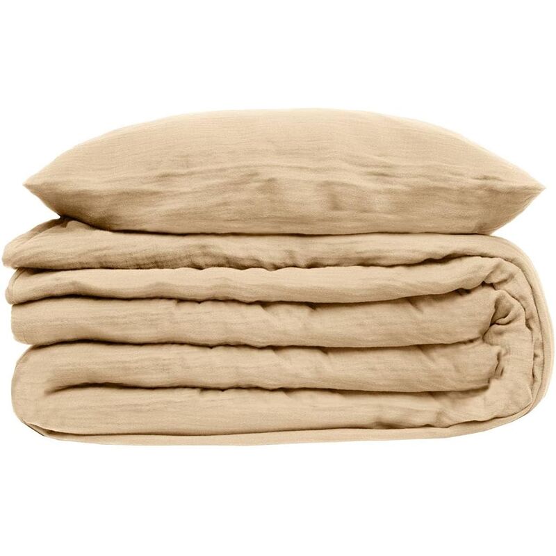 Atmosphera - Parure de lit 3 pièces Flora 260x240 Beige Lin