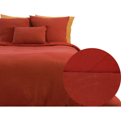 Parure de couette 260x240 FABRIK gaze de coton OCRE