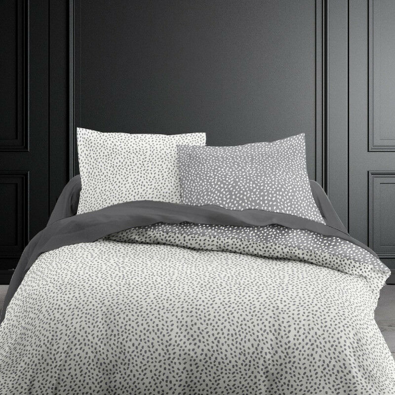 Parure de couette 3 pièces Graphik Sweety 2 microfibre Réversible - Gris