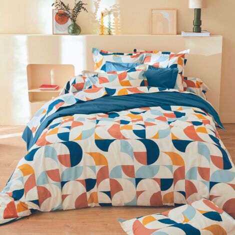 Parure de couette au style graphique Bleu 260x240 cm