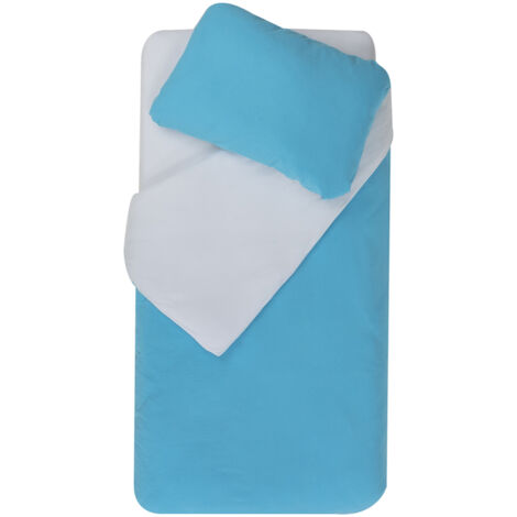 Parure de couette bicolore pour enfant Turquoise 75x120 cm