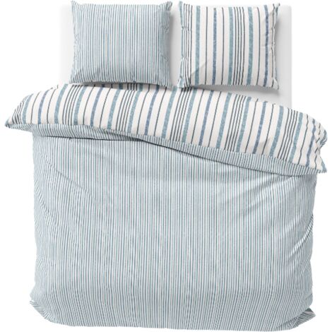 Parure de couette - COTE DECO - Calanque - 240x220 cm - 50% Lyocell/50% Coton - Bleu