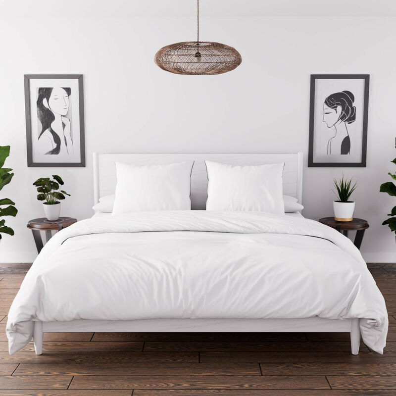 Parure housse de couette en microfibre lavée 260x240 cm boheme blanc, par Soleil d'Ocre