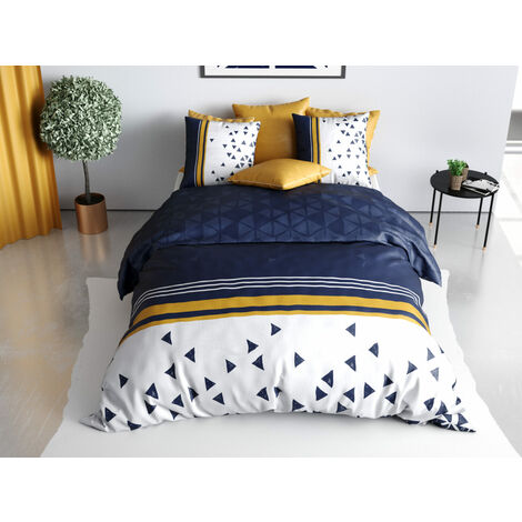 Parure housse de couette Bleu 240x220 Atelier du coton 131821