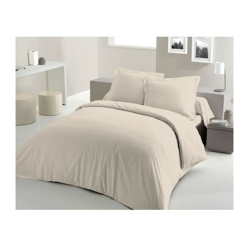 Lovely Home - parure de couette 220x240 cm - 100% coton - beige creme