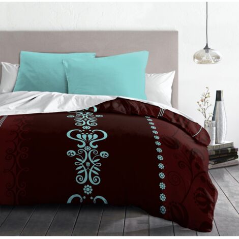 Parure de couette microfibre chocolat 140 x 200 cm - JULIETTE BLUE