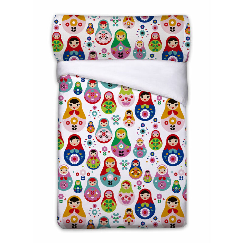 Pierre Cardin - Enveloppe de couette duvet cover matryoshkas white bed de 90 3 pieces