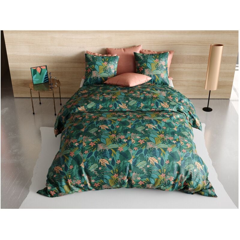 Atelier Du Coton - Parure de Drap + 2 taies 140 x 190 cm Feuillages