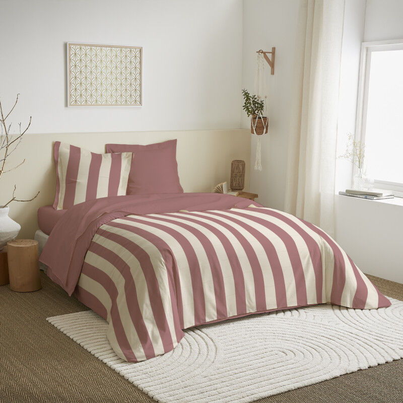 Parure de draps 4 pièces pour lit 160 x 200 cm 'Grande largeur' Deauville pourpre