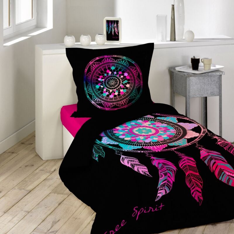 Parure 2 p. 140 x 200 cm imprime 42 fils dessin place porte bonheur